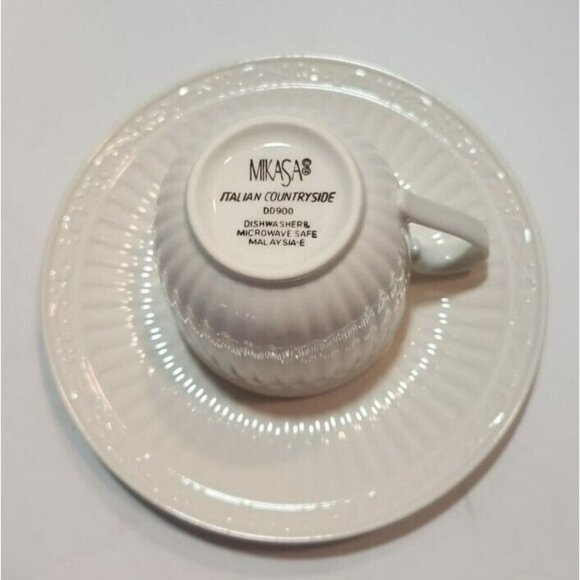 Mikasa Italian Countryside Cups and Saucers Set of 4 DD900 Cream Colored Elegant - Picture 11 of 16
